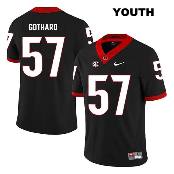 Georgia Bulldogs Youth Daniel Gothard #57 NCAA Legend Authentic Black Nike Stitched College Football Jersey FSO2056EO